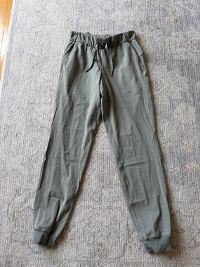 Lululemon Olive Green Jogger Pants - Casual Drawstring Waist